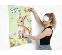 Easter Pin The Tail On The Bunny Party Game | A2 Poster with 36 Tail Stickers & Eye Mask | Fun Easter Activity for Parties Classrooms & Events