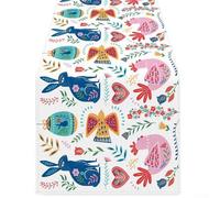 Easter Plastic Tablecloths, 4-Pack Colorful Egg and Floral Design Table Covers for Spring Parties, Disposable PE Table Mats for 6ft Rectangular Tables, 51x86.6 Inch(293)