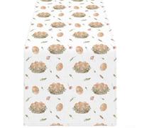 Easter Plastic Tablecloths Set of 4 with Colorful Eggs and Floral Patterns, Rectangular Table Covers for Spring Parties and Dining Decor(294)