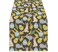 Easter Plastic Tablecloths Set of 4 with Colorful Eggs and Floral Patterns, Rectangular Table Covers for Spring Parties and Dining Decor(3001)