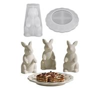 Easter Plate Silicone Moulds, 3D Cute Silicone Home Decoration, Easter Rabbit Mold, For Holidays Birthday Office Living Room Desk School Student House