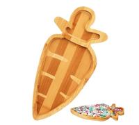 Easter Platter - Wooden Bunny Carrot Serveware - Easter Serving Trays and Platters | for Dessert Candy Cookie Cake Fruit Party Holiday Table Decor Brunch Dinner Catering