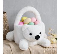 Easter Plush 3D Bear Basket for Eggs & Candy - Bear 15*6 Inch