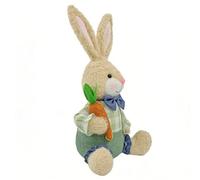 Easter Plush Bunny Figurine - Soft Pastoral Plaid Stuffed Bunny Doll, Spring Home Decor, Cute Easter & Birthday Gift For Kids, Teens, Adults, Family & Friends