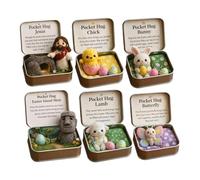 Easter Pocket-Hug Box, Mini Cute Doll In A Box, Positive Toy With Card, Little Pocket Easter Bunny Hug, Inspirational Plush Toy, For Family Friends Encouragement Easters Holiday Basket Stuffer