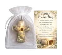 Easter Pocket Hug Bunny Token,Handmade Easters Rabbit Chick Sheep Cross Pockets Cards,Mini Prayers Easter with Easters Hugs