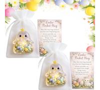 Easter Pocket Hug, Easter Bunny Pocket Hugs with Prayer Card Basket Stuffers Easter Gifts for Coworkers Friends Daughter Son New Beginnings & Stocking Fillers (Chick)