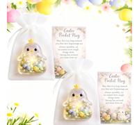 Easter Pocket Hug,Rabbit Pocket Hugs Bulk with Prayer Card,Easter Bunny Pockets Hug Cards,Mini Rabbit Encouragement Keepsake,Easte-r Basket Stuffers for Classroom Exchange,Party Favors