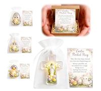 Easter Pocket Hug,Rabbit Pocket Hugs Bulk with Prayer Card,Easter Bunny Pockets Hug Cards,Mini Rabbit Encouragement Keepsake,Easte-r Basket Stuffers for Classroom Exchange,Party Favors