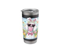Easter Poodle Dog Mom Spring Easter Bunny Eggs Stainless Steel Insulated Tumbler