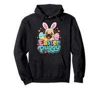 Easter Pug Cute Pug Easter Puggy Kids Pullover Hoodie
