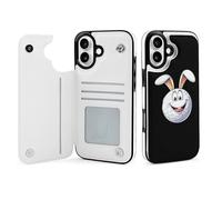 Easter Rabbit Bunny Golf Ball Wallet Phone Case Compatible with iPhone 16 Plus Flip Phone Case with Card Holder