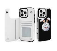Easter Rabbit Bunny Golf Ball Wallet Phone Case Compatible with iPhone 16 Pro Max Flip Phone Case with Card Holder