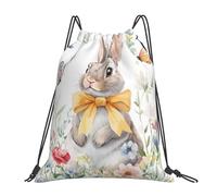 Easter Rabbit Butterfly Bunny Women Men Swimming Bags Lightweight Drawstring Backpack Durable String Backpack For Gym Beach Travel