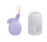 Easter Rabbit Candle Moulds,1PC 3D Rabbit Head Candle Silicone Mold,Cute Bunny Epoxy Resin Casting Mould for Candle Making Handmade Soap Gift Craft Easter Home Decoration (Rabbit Head Mould B)