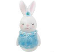 Easter Rabbit Figurine Resin Statue Blue Pink Bunny Ornament Modern Minimalist Animal Decor for Home Garden Yard Lawn Party Spring Festival Display(Blue)