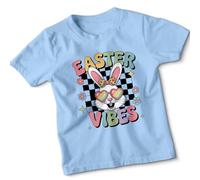 Easter Rabbit Kids Tshirt Easter Gift for Girls Easter Vibes Bold Bunny Rabbit Design 5-6 Years Sky Blue
