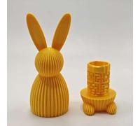 Easter Rabbit Maze Box, Multi-Layer Maze Challenge with Engraved Pattern, Rabbit Puzzle Box Secure Compartment for Bills & Jewelry, Creativity Educational Toy, for Adults, Kids & Teen (Yellow)