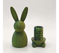 Easter Rabbit Maze Box, Multi-Layer Maze Challenge with Engraved Pattern, Rabbit Puzzle Box Secure Compartment for Bills & Jewelry, Creativity Educational Toy, for Adults, Kids & Teen (Green Gold)