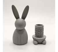 Easter Rabbit Maze Box, Multi-Layer Maze Challenge with Engraved Pattern, Rabbit Puzzle Box Secure Compartment for Bills & Jewelry, Creativity Educational Toy, for Adults, Kids & Teen (Gray)