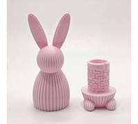 Easter Rabbit Maze Box, Multi-Layer Maze Challenge with Engraved Pattern, Rabbit Puzzle Box Secure Compartment for Bills & Jewelry, Creativity Educational Toy, for Adults, Kids & Teen (Pink)