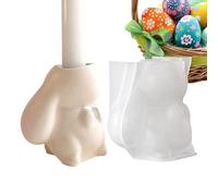 Easter Rabbit Mould - Craft Tools with Easy Draining - Stamp for Easter Decorations in the Shape of a Candlestick | for Wax Epoxy Resin Home Decoration Projects
