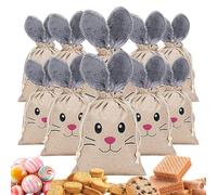 Easter Rabbit, Pack of 10 Sweet Bags in the Shape of a Bunny, Festive Gift Bags, for Children, Easter Parties, Filling Baskets, Family Gatherings, Weddings, Chocolates, Activities