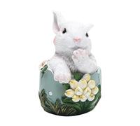 Easter Rabbit Resin Statue Decoration Collection Spring Home Decoration Rabbit Egg Gift Garden Gnomes Outdoor Solar Welcome (Blue, One Size)