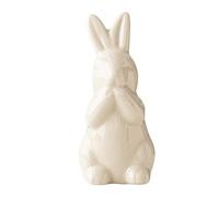 Easter Rabbit Shaped Border Cute White Rabbit Home Decoration Ceramic Handicrafts And Ornaments Knitting Ornament (C, One Size)