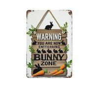 Easter Rabbit Sign Funny Bunny Wall Art Decor Rustic Bunny for Home Decorations Rabbit Lover Gifts Home Bar Kitchen Coffee Man Cave Garage Wall Decor Art Tin Sign 12x16 Inch