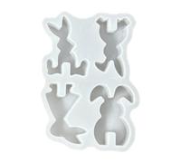 Easter Rabbit Silicone Mold,Easy-Release Four Cavities Mold - 4 Cavities Non-Stick Easter Bunny Cake Mold,For Funds Soap DIY Foundry Jelly Cake Butter