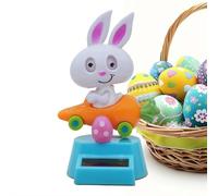 Easter Rabbit Solar Powered Dancing Toys, Solar Powered Toy Bunny Dancing Figure, 2026 Bunny Car Shaking Head Dancer Doll Cute Easter Rabbit Toys for Sun Catcher Car Dashboard Office Desk Decor