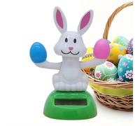 Easter Rabbit Solar Powered Dancing Toys,Solar Powered Toy Bunny Dancing Figure,Bunny Car Shaking Head Dancer Doll Cute Easter Rabbit Toys with Eggs for Sun Catcher Car Dashboard Office Desk Decor