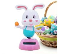 Easter Rabbit Solar Powered Dancing Toys,Solar Powered Toy Bunny Dancing Figure,Bunny Car Shaking Head Dancer Doll Cute Easter Rabbit Toys with Eggs for Sun Catcher Car Dashboard Office Desk Decor