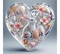 Easter Rabbit Special Shaped 5D DIY Partial Drill Diamond Painting Kits for Adults Beginners Home Decor Diamonds Paintings Gem Art 30x30cm