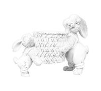 Easter Rabbit Statue - Easter Bunny Figurines, Rabbit Decoration Transport Basket, Easter Bunnies Centerpieces Souvenirs in Bunny for Collecting