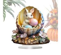 Easter Rabbit Statue, Rabbit Figurines, Home Decoration - 2D Acrylic, Spring Decoration, Rabbit Figurines with Pearl and - Rabbit Sculpture, Rabbit Figurine for Penda