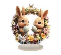 Easter Rabbit Tabletops, Acrylic Desk Ornaments, Acrylic Cute Rabbits Desktop, Easter Sweet Homes for Indoor Shelf, Outdoor, Garden