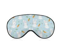Easter Rabbits and Carrots Soft Eye Masks for Sleep with Adjustable Strap Breathable Travel Sleeping Covers