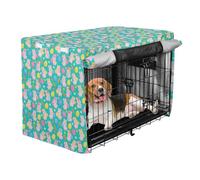 Easter Rabbits Crate Covers for Dogs Puppy Wire Cage Covers Roller Shades Turquoise 48 Inch