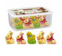 Easter Random Mixed Gold Bunny,Little Chicks Milk Chocolate Figures 10g With Easter Gift Tub - Perfect Chocolate Gift this Eastter - ldt (25 x Mixed Chocolates)