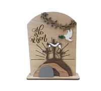 Easter Resurrection Scene Set, He Is Risen Religious Decor, Empty Tomb And CrossDecoration, Jesus Christian Resurrection CrossFor Easter Gift