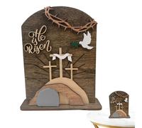 Easter Resurrection Scene Set, He Is Risen Religious Decor, Empty Tomb And CrossDecoration, Jesus Christian Resurrection CrossFor Easter Gift