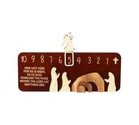 Easter Scene Countdown Decoration, With Wooden Christian Design, 28x16cm, Home Ornament, Nativity Scene, Handcrafted Detailed Finish, For Christian Home Décor, Shelves, Mantels, Or Easter Displays