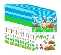 Easter Scene Stickers | Make Your Own Easter Jesus Scene Sticker | Set of 12x | Interactive and Customizable | Colorful and Vibrant | 21x14.5cm/8.27x5.71 in Perfect for Kids and Adults