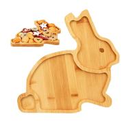 Easter Serving Tray - Cute Board With Rabbit And Carrot | Easter Bunny Serving Plate - For Dessert Cake Fruit Snack Spring Party Table Decoration Brunch