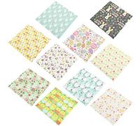 Easter Sewing Fabric 10pcs Easter Fat Quarters Eggs Chick Bunny Quilt Fabric Bundles Sewing for DIY Crafts Supplies Quilting Squares