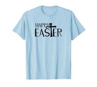 Easter Shirt for Men Women Cross Happy Easter Christians T-Shirt, Men, Baby Blue, Medium