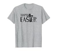 Easter Shirt for Men Women Cross Happy Easter Christians T-Shirt, Men, Heather Grey, X-Large