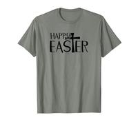 Easter Shirt for Men Women Cross Happy Easter Christians T-Shirt, Men, Olive Heather, Medium